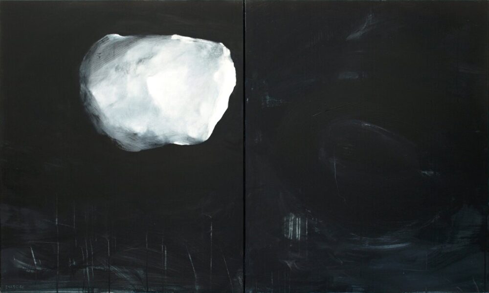 "Saturn’s moon Helene" | acrylic on canvas | 200x120cm (2x100x120cm) | 2010