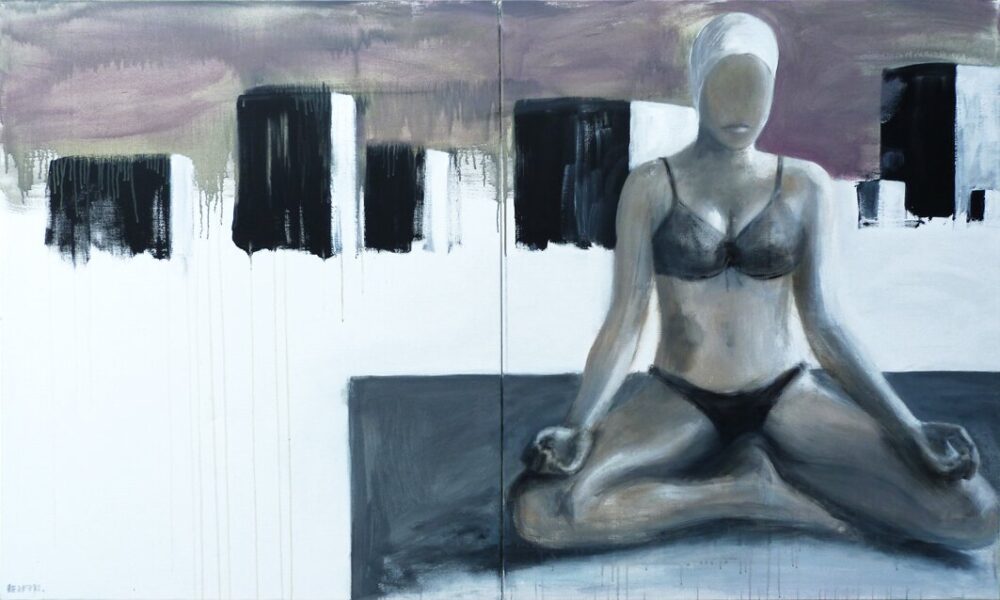 "Untitled", inspired by Carole Feuerman s sculpture "Balance" | acrylic on canvas | 200x120cm (2x100x120cm) | 2011