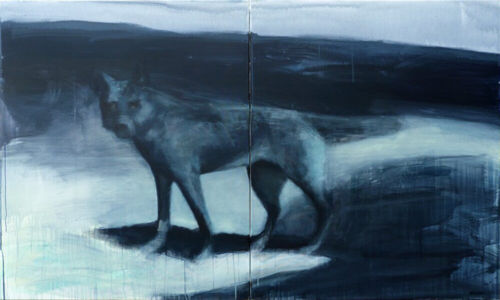 "I met a wolf one day" | acrylic on canvas | 200x120cm (2x100x120cm) | 2011