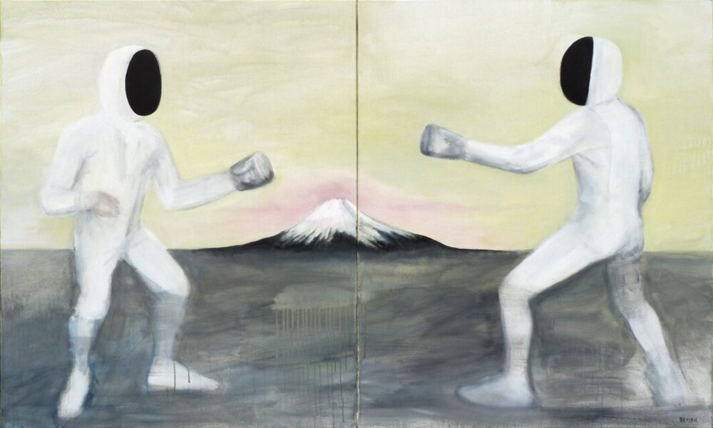 "A fight for Mount Fuji" | acrylic on canvas | 200x120cm (2x100x120cm) | 2011
