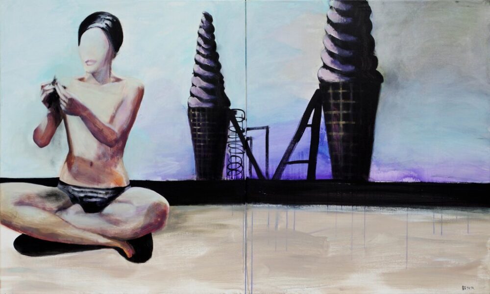 "Untitled" | acrylic on canvas | 200x120cm (2x100x120cm) | 2014