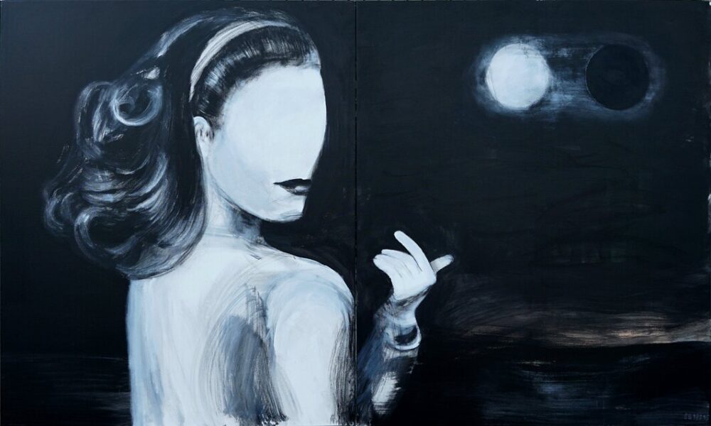 "Untitled" / Follow me into the future -remixed" | acrylic on canvas | 200x120cm (2x100x120cm) | 2015