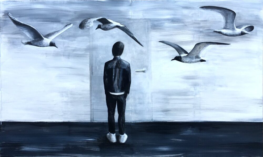 "What if there is nothing behind the door" | acrylic on canvas | 200x120cm (2x100x120cm) | 2016